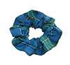Blue, Green & White Plaid Scrunchie