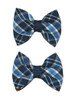 Navy & Blue Plaid Pigtail Bows