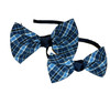Navy & Blue Plaid Bow Headband