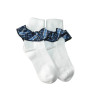 Navy & Blue Plaid Ruffle Ankle Socks