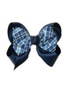 Navy & Blue Plaid Sara XL Hair Bow