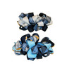 Navy, Lt Blue & White Loopy Hair Bow