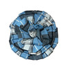 Navy, Lt Blue & White Plaid Rosette Hair Clip