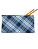Navy & Lt Blue Plaid 76 Pencil Case