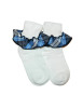 Navy & Lt Blue Plaid Ruffle Ankle Socks
