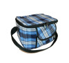 Navy & Lt Blue Plaid Square Lunch Bag