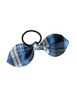 Navy, Lt Blue & White Plaid Bow Hair Tie