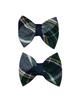 Green, Navy & Yellow Plaid Pigtail Bows