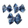 Navy, Lt Blue & White Plaid Butterfly Bow