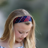 Royal, Black & Yellow Plaid Elastic Headband