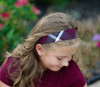 Burgundy & Gray Plaid Elastic Headband - School Uniform Headband, Burgundy Plaid, Burgundy Gray Headband, Plaid Headband, School Plaid