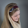 Burgundy & Gray Plaid Elastic Headband - School Uniform Headband, Burgundy Plaid, Burgundy Gray Headband, Plaid Headband, School Plaid