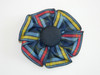 Navy, Red & Yellow Plaid Ribbon Rosette Hair Clip