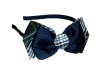 Forest, Navy, White & Yellow Plaid Double Bow Headband