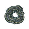 Gray, Hunter Green & Yellow Gold Plaid Scrunchie