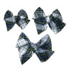 Navy, White & Green Plaid Butterfly Bow