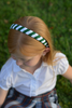 Hunter Green & White Striped Woven Headband