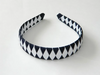 Navy & White Diamond Woven Headband