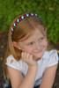 Navy, Green, Red & White Woven Headband