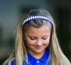 Royal Blue & White Diamond Woven Headband