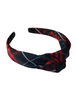 Navy & Red Plaid Top Knot Headband