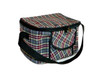 Burgundy, Gray & Yellow Plaid Square Lunch Bag