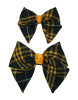 Black & Gold Plaid Hair Bow