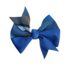Blue & Gray Plaid Split Pinwheel Hair Bow