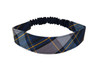 Gray, Navy & Gold Plaid Elastic Headband