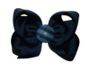 Navy & Blue Plaid 3D Button Hair Bow