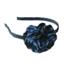 Navy & Blue Plaid Rosette Headband