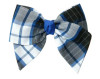 Blue, Black & White Plaid 578 Hair Bow