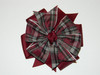 Burgundy & Gray Plaid Double Pinwheel Hair Bow - School Uniform Hair Bows, Burgundy and Gray Plaid Hair Bow, Plaid Hair Bow, School Plaid 91