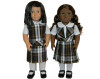 Brown, Black, Gold & White Plaid 71 Doll Uniform Set