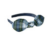 Navy, White &  Hunter Green Plaid 80 Celia Headband