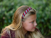 Maroon & Gray Stripe Woven Headband - School Uniform Headband, Maroon Uniform Headband, Uniform Headband, Maroon and Gray Headband, Uniform