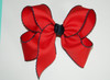 Red & Navy XL Moonstitch Hair Bow - School Uniform Hair Bow, Moonstitch Hair Bow, Red Hair Bow, Navy and Red Hair Bow, School Uniform