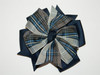 Navy & Gray Plaid Large Double Pinwheel Hair Bow - School Uniform Hair Bows, Navy and Gray Plaid Hair Bows, Plaid Hair Bows, Navy Hair Bows