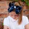 Navy & Lt Blue XL Moonstitch Hair Bow