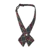 Girl's Burgundy, Gray & Gold Plaid 43 Neck Tie