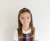 Burgundy, Gray & Gold Plaid 43 Top Knot Headband
