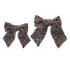 Burgundy, Gray & Gold Plaid 43 Shanna Bow