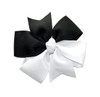 Black & White Split Pinwheel Hair Bow - School Uniform Hair Bows, Black and White Uniform Hair Bow, Black and White Hair Bows