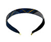 Gray, Navy & Yellow Plaid Thin Headband