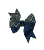 Navy, Gray & Yellow Plaid Split Pinwheel Hair Bow