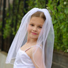 White or Ivory Rhinestone Edge Communion Veil