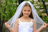 White or Ivory Rhinestone Edge Communion Veil