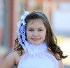 White Floral Comb With Ruffle Streamers - Communion Headpiece, White Floral Hair Comb, 1st Communion, Flower Girl, Special Occasion