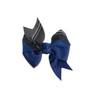 Lt Navy, Black & Gray Plaid Split Pinwheel Hair Bow - School Uniform Hair Bows, Navy and Gray Plaid Bows, School Uniform Plaid 62, Plaid 62