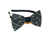 Navy, Gray & Yellow Plaid Bow Headband